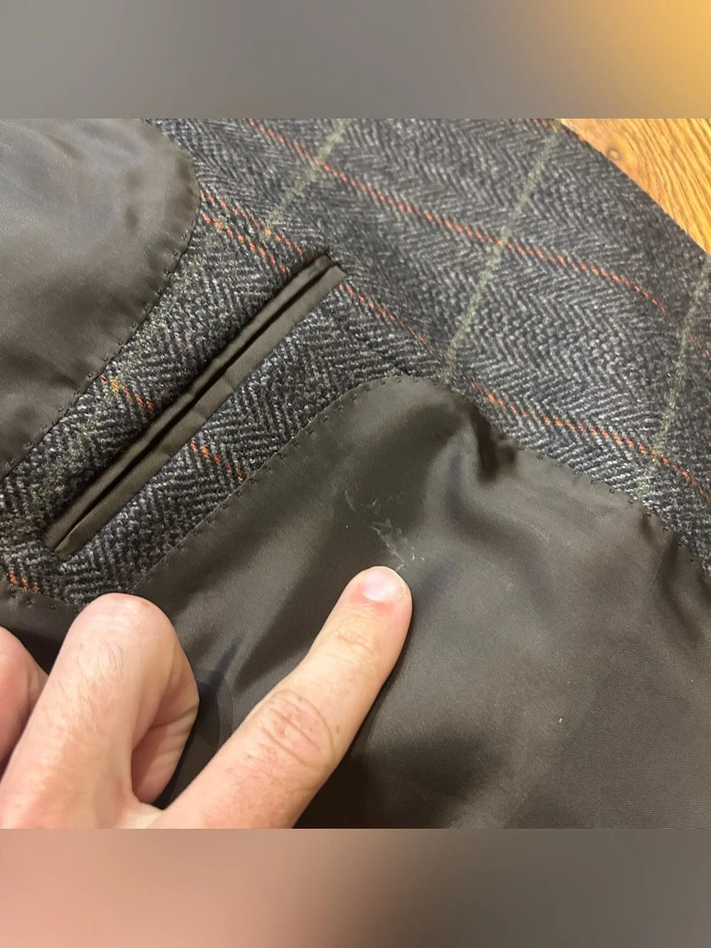 Ermenegildo Zegna Wool & Cashmere Sport Coat Size 50 R Windowpane Plaid Grey